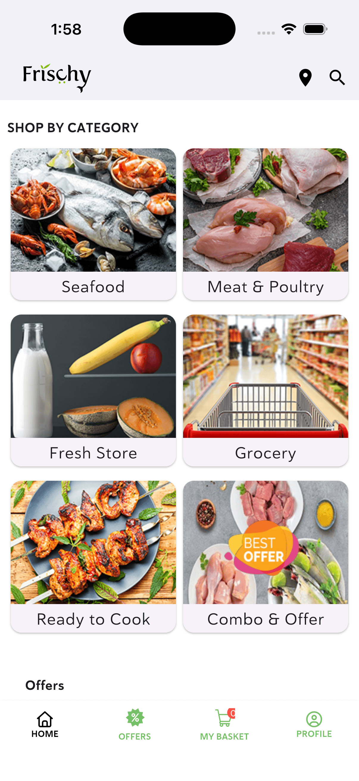 Frischy fresh food delivery app